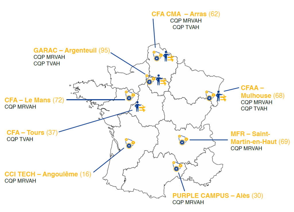 centres de formation CQP FFVE